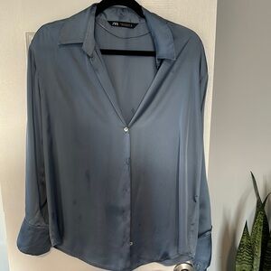 Zara Blue Button Down Shirt